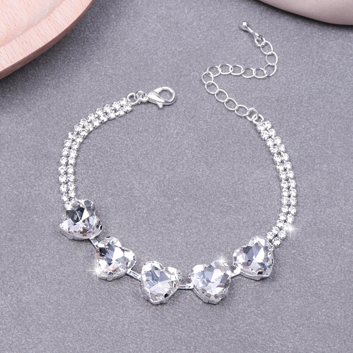 Wholesale Love Rhinestone Elastic Bracelet Bracelet JDC-BT-YiMao001