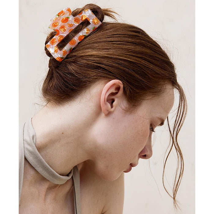 Wholesale Watermelon Print Square Hollow Acrylic Hair Claw Clip