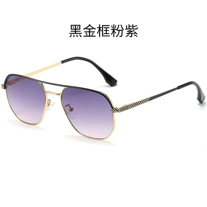Wholesale New anti blue light sunglasses with high-end feel, multi-color double beam sunglasses, fashionable metal optical frame
