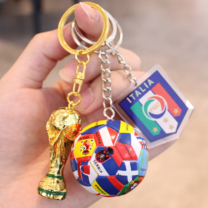Wholesale Football Acrylic Car Keychain Pendant Gift for Fans