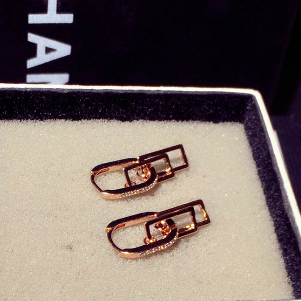 Wholesale Zircon Geometric Alloy Earrings JDC-ES-PaiL004