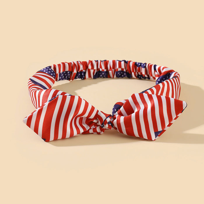 Wholesale 3PCS American Flag Independence Day Rabbit Ears Elastic Headband Bow Fabric Headband JDC-HD-JinZ001