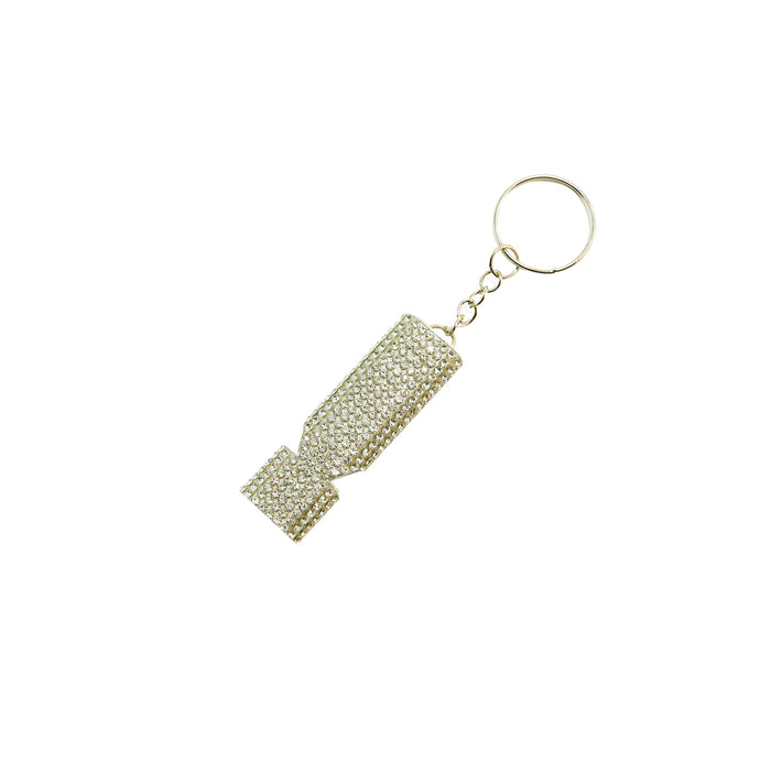 Wholesale Stylish Black Metal Whistle Keychain Compact Portable Car Key Accessory Bag Charm