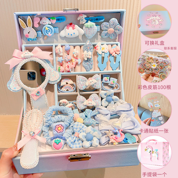 Wholesale Children' s New Headwear Girl Birthday Gift Jewelry Box Princess Girl Hair Accessories Set Gift Box Baby Hair Clip