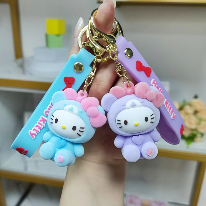 Wholesale Cute Cartoon Cat Keychain Metal Attachment Fashion Accessory MOQ≥2