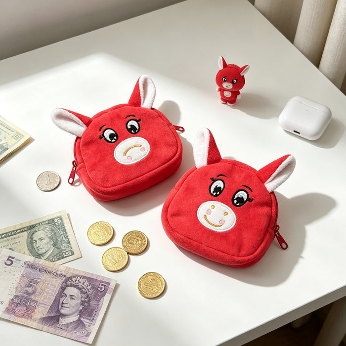 Wholesale 3pcs Crying Horse Plush Coin Purse Storage Bag