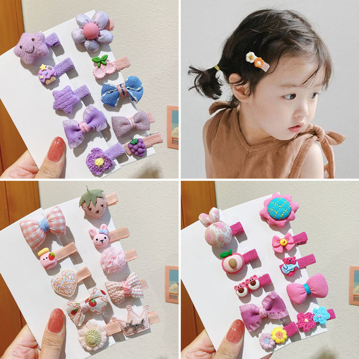 Wholesale Baby hairpins,  children' s hairpins,  cute bowknot fabric clips,  small size,  no hair damage