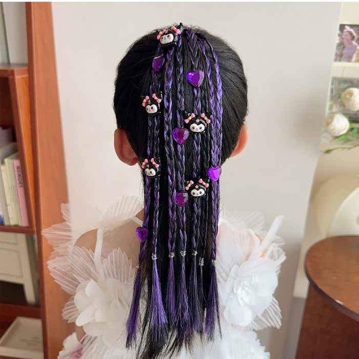 Wholesale Children' s Wig Braid Hair Ring Girls'  High Ponytail Tie Hair Rope Little Girl Sweet Cool Hair Rope Headwear