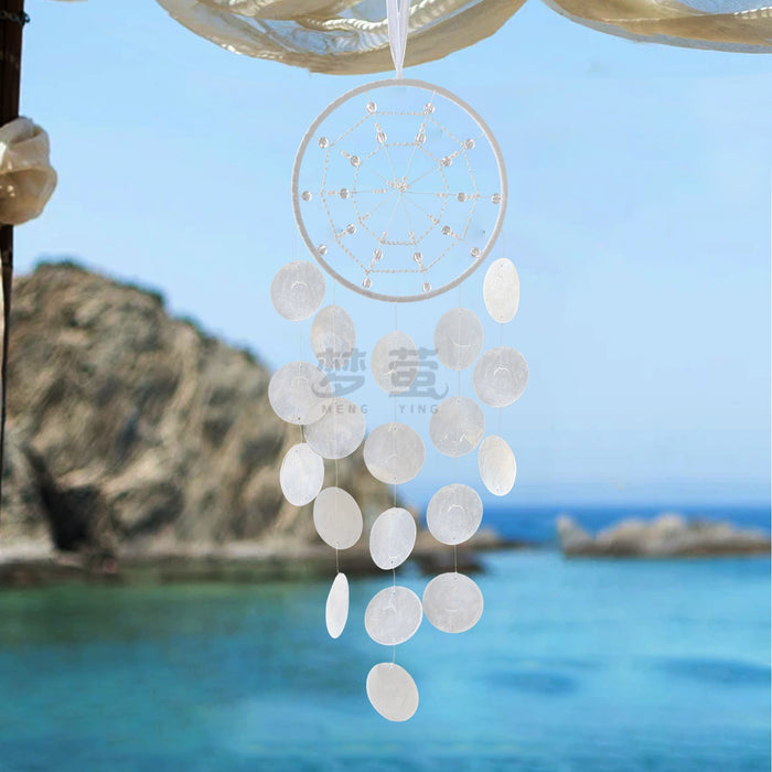 Wholesale Dreamy Cobweb Shell Wind Chime Ornament Handmade MOQ≥2
