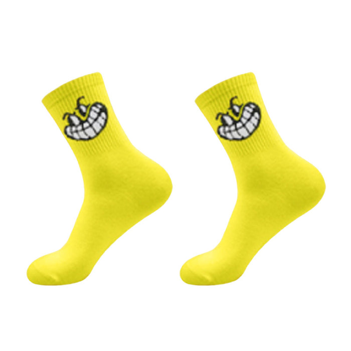 Wholesale funny expression candy color student socks spring and autumn summer breathable socks