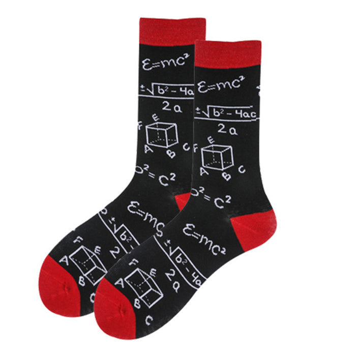 Wholesale Clock Stamp Geometric Stripe Men's Socks JDC-SK-CG013