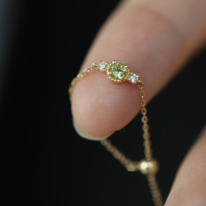 Wholesale Olive adjustable chain pure silver ring, niche high-end accessory