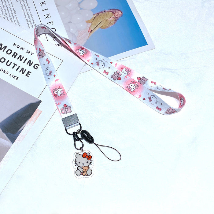 Wholesale Polyester Cartoon Printed Long Hanging Rope Keychain JDC-KC-Gongz056