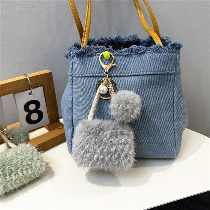 Wholesale Mini Bag Style Fur Ball Keychain JDC-KC-KaiY011