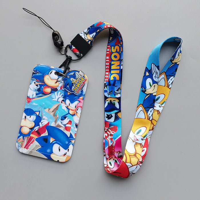 Wholesale 10pcs Students cartoon Lanyard Keychain Card Set