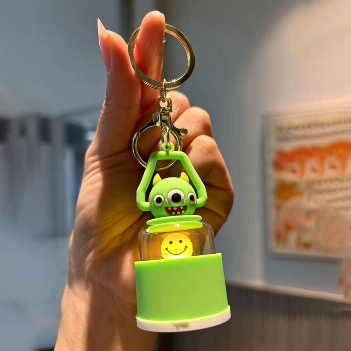 Wholesale Lighted Monster Silicone Cartoon Keychain JDC-KC-QingYun002