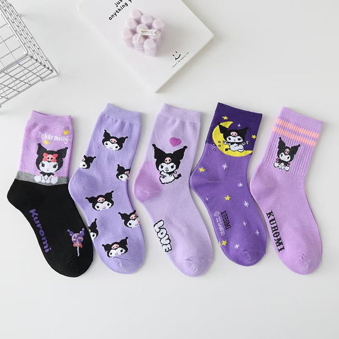 Wholesale cartoon purple combed cotton socks