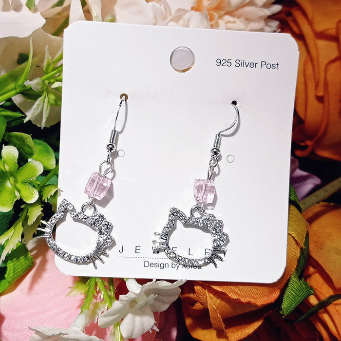 Wholesale Cute Alloy Cartoon Rhinestone Earrings JDC-ES-Xiaox011