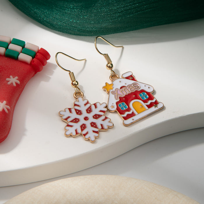 Wholesale Christmas Personalized Snowflake Bell Earrings