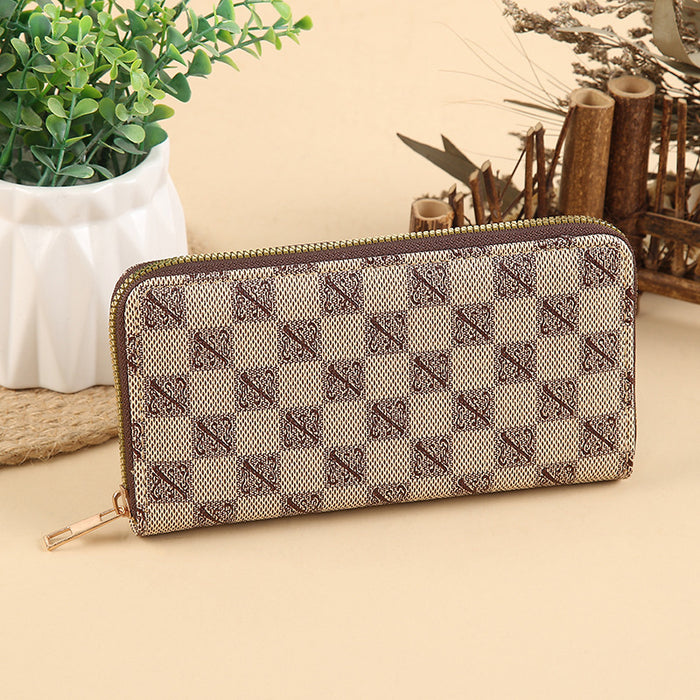 Wholesale PU Leather Long Wallet with Retro Print Design Large Capacity MOQ≥3