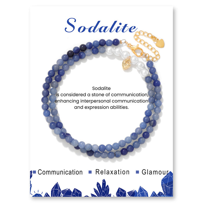 Wholesale 4mm stone bead necklace with heart pendant a choker style necklace