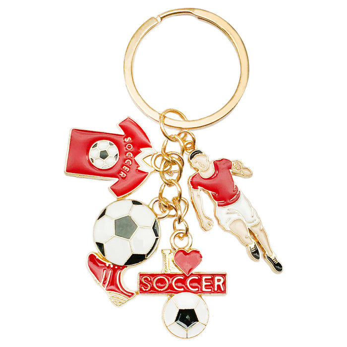 Wholesale Oil Dripping Football Player Zinc Alloy Keychain JDC-KC-LuNeng001