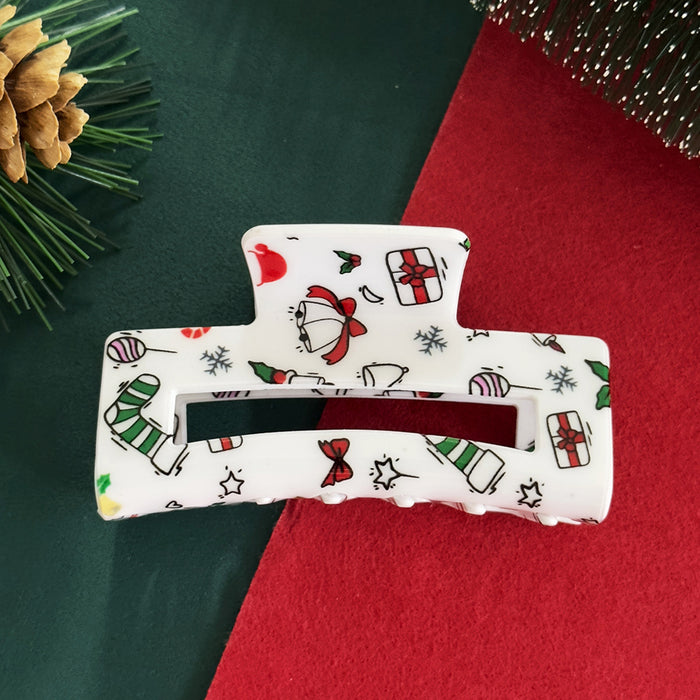 Wholesale Christmas Pickled Gingerbread Man Elk Hair Clip Christmas Elements Hair Grab Hair Ornament Shark Clip