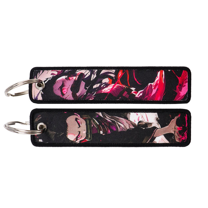 Wholesale Cartoon woven keychain lanyard  access control  ornaments fabric keychain