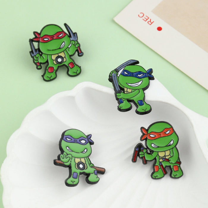 Wholesale Cartoon Character Badge Cartoon Alloy Oil Drop Brooch Green Turtle