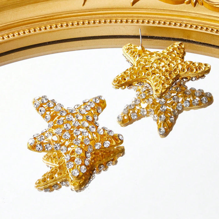 Wholesale Starfish Earrings Girls Trendy Mesh Star Earrings