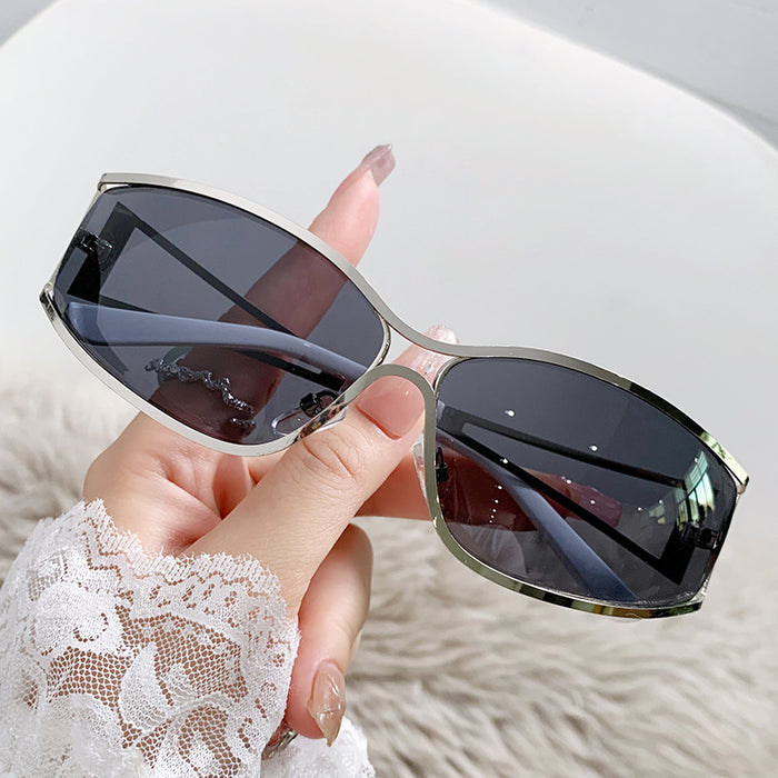 Wholesale Sunglasses technology retro narrow frame sunglasses hollow metal outdoor cycling mirror
