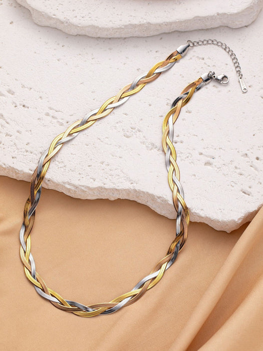 Wholesale Stainless Steel Clavicle Chain Necklace — Asymmetrical Design featuring a Bowknot  Rhinestone Accents  and Heart Pendant