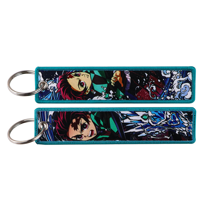 Wholesale Cartoon woven keychain lanyard  access control  ornaments fabric keychain