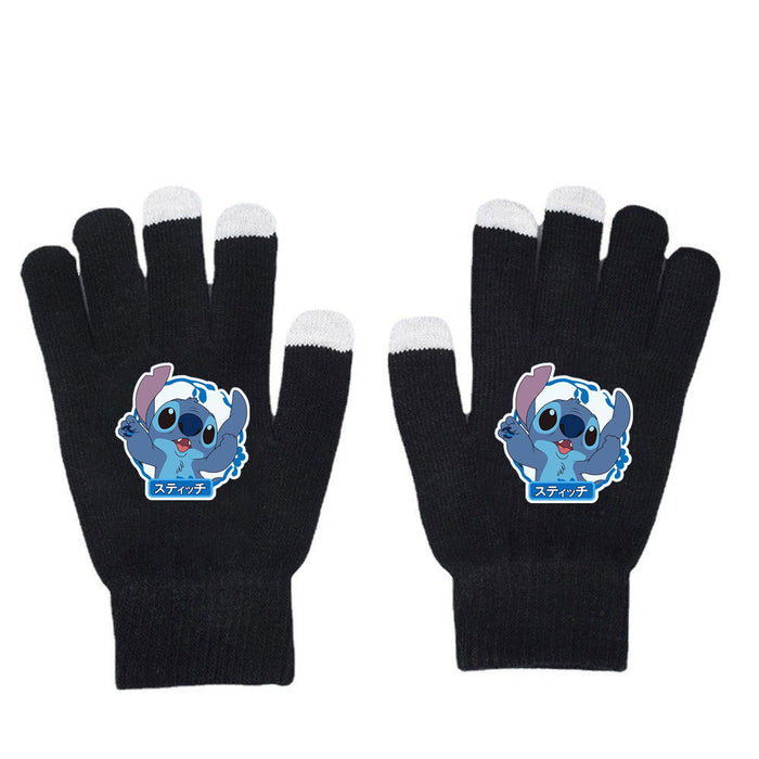 Wholesale Solid Color Printed Black Knitted Gloves JDC-GS-WuDuomei001