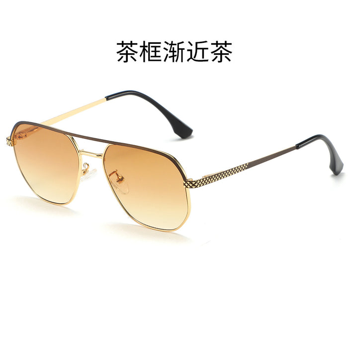 Wholesale New anti blue light sunglasses with high-end feel, multi-color double beam sunglasses, fashionable metal optical frame