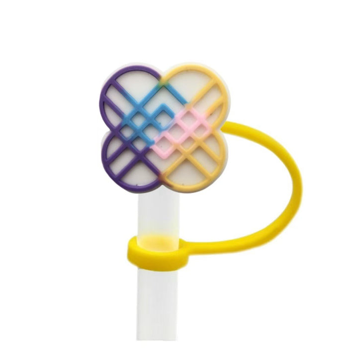 Wholesale 10pcs Kpop Cute Cartoon Silicone Straw Cap Cup Accessories