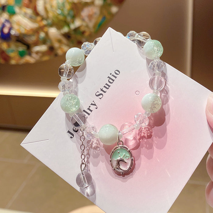 Wholesale Glass Bracelet Unicorn Milk Cap Floral Design for Children Jewelry Gift MOQ≥3