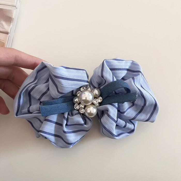 Wholesale Small niche minimalist retro striped square circle hair loop, women's high-end sense, ponytail hair accessory, headband, rubber band hair clip