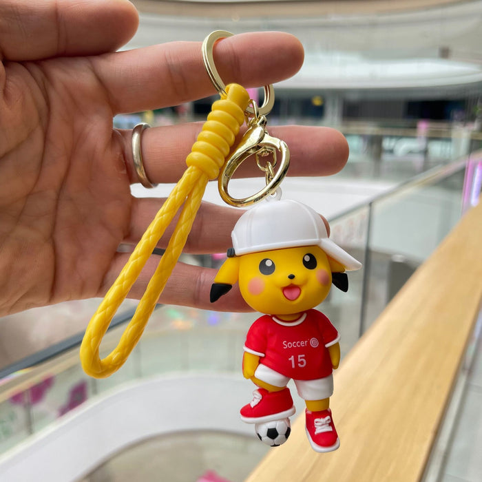 Wholesale Cartoon football skateboard keychain, cute car pendant, three-dimensional doll, exquisite bag decoration