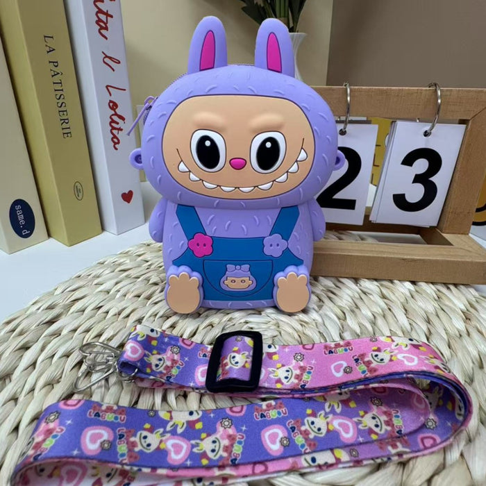 Wholesale Silicone Bag Cartoon Mobile Phone Bag Mini Bag Single Shoulder Rabu Messenger Bag Children's Coin Purse