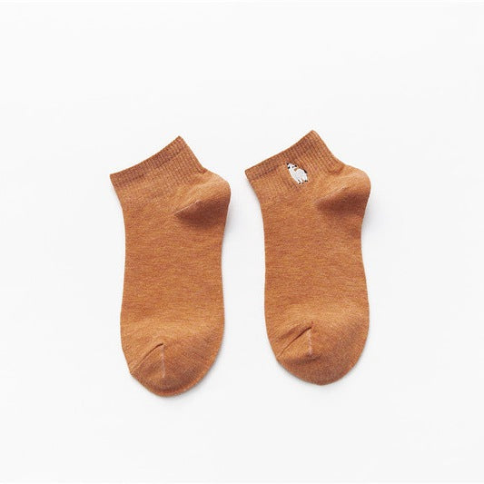 Wholesale Socks Short Socks Thin Cotton Embroidered Cartoon Boat Socks