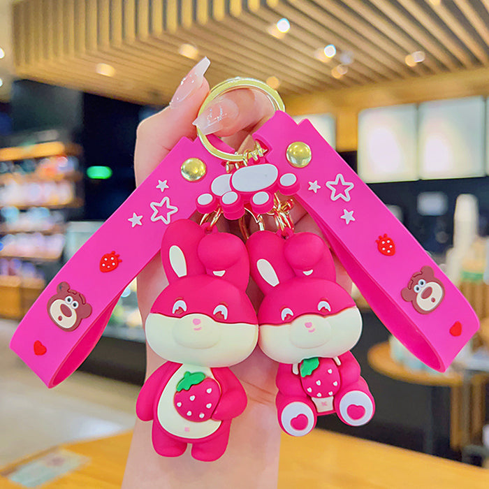 Wholesale Cartoon Strawberry Bear Keychain JDC-KC-YDao092