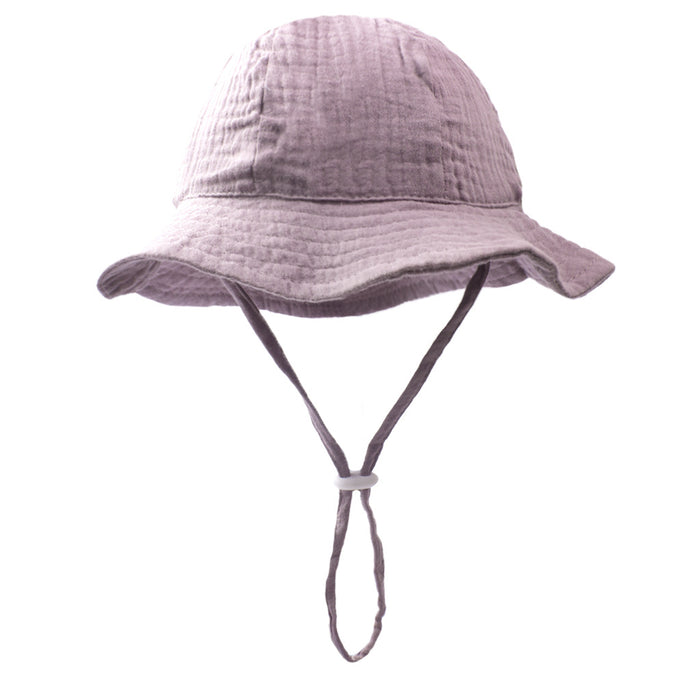 Wholesale Baby Pure Cotton Basin Cap Breathable Solid Color Children's Sun Hat JDC-FH-ZB003