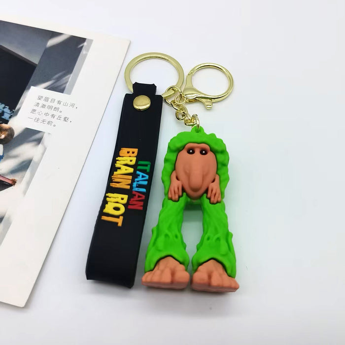 Wholesale Keychain Quirky Abstract Wooden Stick Bigfoot Doll Keychain Pendant