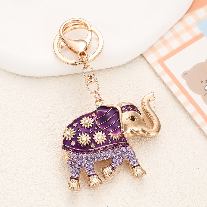 Wholesale Elephant Rhinestone Keychain Decorative Fashion Accessory