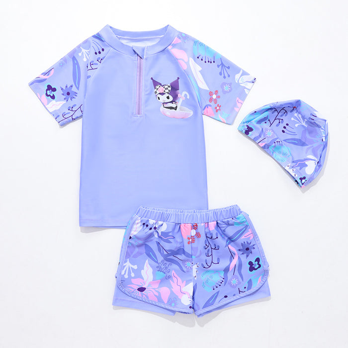 Wholesale Polyester Girl Swimsuit Quick Drying Split Two-piece Set JDC-SW-QingY001