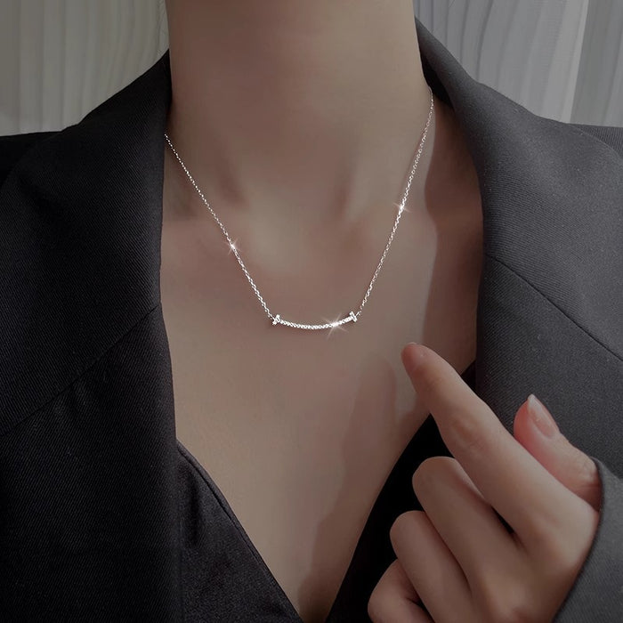 Wholesale  Necklace Women's Diamond Pendant  Clavicle Chain Titanium Steel Necklace