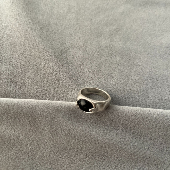 Wholesale Silver Red Agate Ring Winter Matching Simple Retro Ring