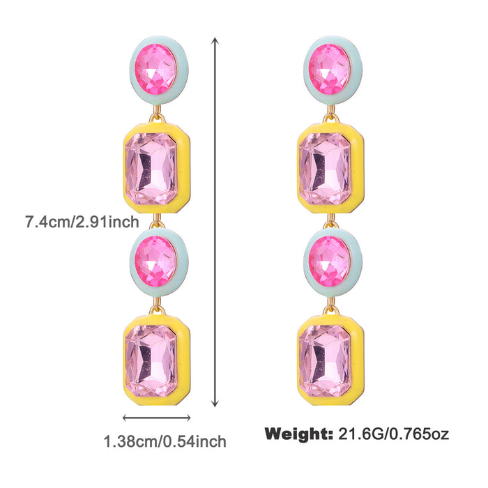 Wholesale Irregular Metal Color Diamond Combination Earrings JDC-ES-KenJie006