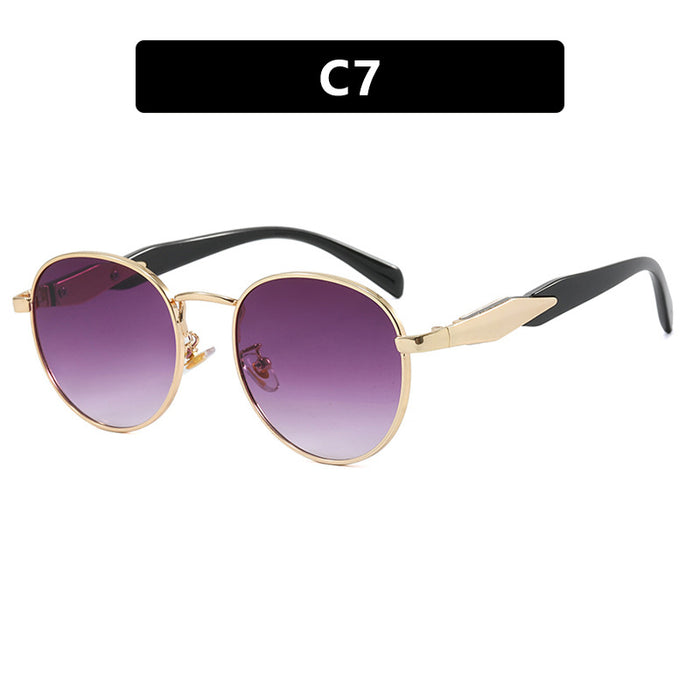 Wholesale Circular sunglasses, metal sunglasses, trendy retro sunglasses